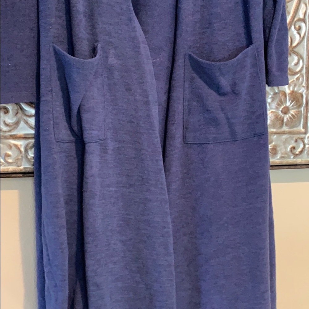 L solid blue Lula Roe Sarah - Picture 2 of 2